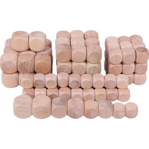 10pcs 6 Sided Blank Wood Dice For Party Family DIY Games Printing Engraving Kid Toys