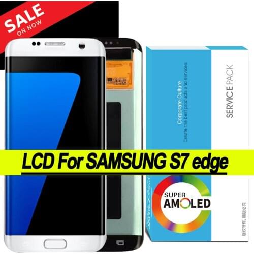 100% Original 5.5'' AMOLED Display for Samsung Galaxy S7 edge G935 G935F LCD Touch Screen Digitizer Repair Parts + Service Pack
