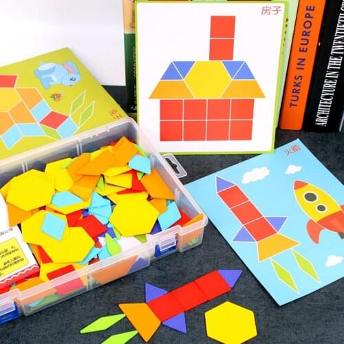 170pcs Creative Puzzles Early Childhood Educational Puzzle Variety Geometry Tangram