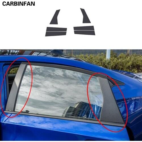 Car Styling Carbon Fiber Window Trim Garnish Pillar Middle Sticker Decoration Film For Honda Accord 10th 2018 2019