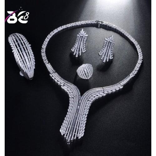 Be 8 2018 New Exquisite Dubai Jewelry Set Luxury Big Nigerian Wedding African Beads Jewelry Set Costume Design S199