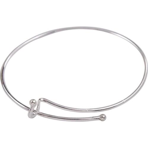 FREE SHIPPING 10PCS Fashion Silver Color Plate Expandable Wire Bangles #92295