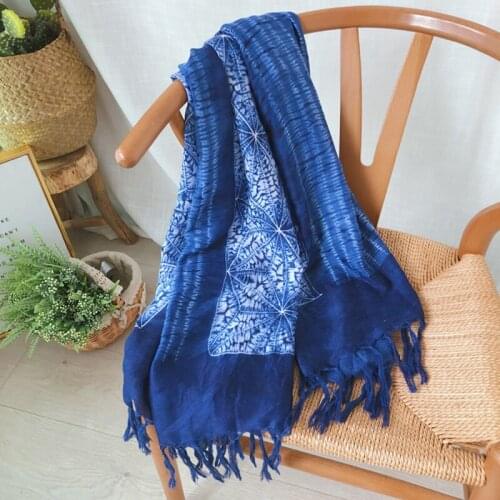 BPP Summer Cotton Linen Breathable Scarf Tie-Dyed Versatile Neck Scarf Comfortable Sunscreen Gauze New 2021