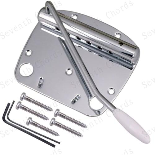Chrome 6 String Tremolo Bridge for Jazzmaster Guitar - With Whammy Bar