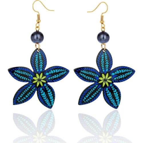 Cring Coco Plumeria Flower Arcyl Hawaiian Drop Earing Classic Elegant Temperament Bridesmaid Earrings For Women Girls