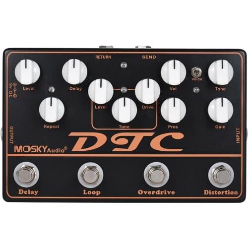 DTC 4 in 1 Guitar Synthesizer Distortion Overdrive Loop Effect String Delay Effect Guitar Accessories