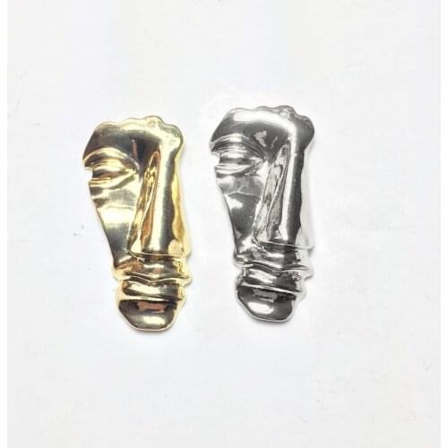 Eruifa 5pcs 40*20mm Nice Face shape Zinc Alloy necklace,earring bracelet jewelry DIY handmade 2 colors