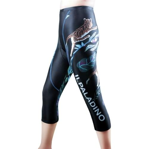 ILPALADINO Cycling Pants for Women 3/4 Length Bike Riding Tights Sportswear With 3D Paded Bicycle Cropped Trousers