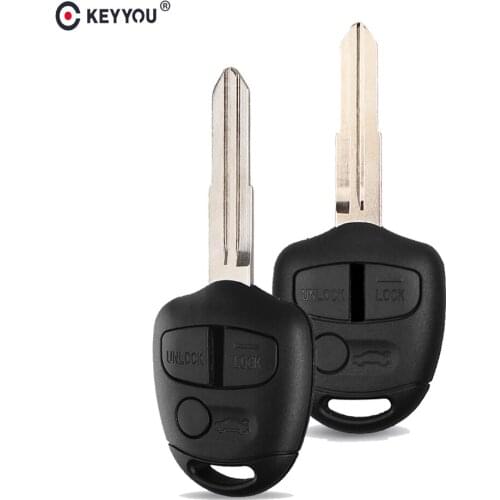 KEYYOU 3 Buttons Remote Car Key Shell Case For Mitsubishi Pajero Sport Outlander Grandis ASX Fob MIT11/MIT8 Blade Auto Key Case