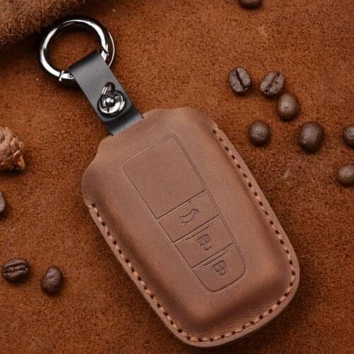 3 Buttons Leather Car Key Shell Wallet keyFob Case for Toyota CHR C-HR Camry Prius Prado 2016 - 2018 key Pouch Car Accessories