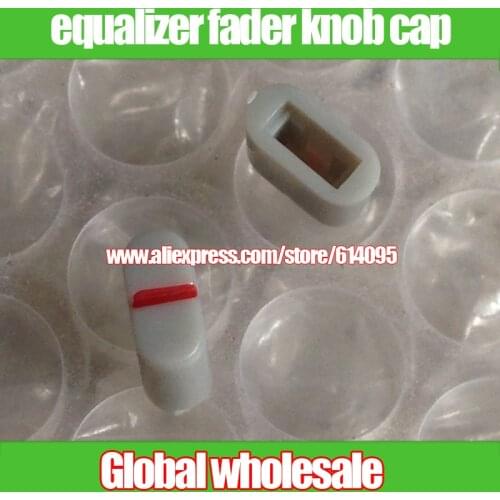 50pcs equalizer fader potentiometer knob cap / gray hole 4MM red dot 7.5MMX7MM No.2