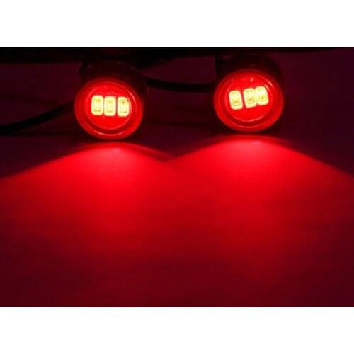 Motorcycle Rearview Mirror Eagle Eye Flash Strobe 3LED Motorcycle Signal Light DRL White/Red Night Safety Signal Lights