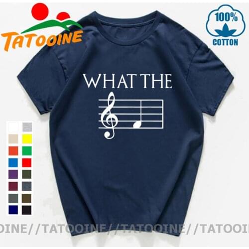 Tatooine What The F Musical Note T Shirt for men Funny Music T-shirt Soft Cotton Simple Logo Basic Short Sleeve O-neck Tees Tops
