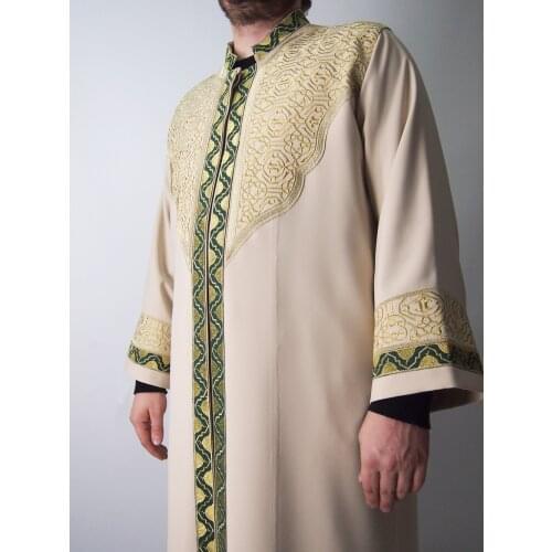 Male Muslim Imam Masjid Mosque Jubba Arab robe Turkey Islamic teacher quality embroidered caftan Dubai Special Religious Ramadan