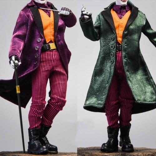 1/12 TW1926 A/B/C Male Joker Windbreaker Coat Clothes Fit 6'' Action Figure Body