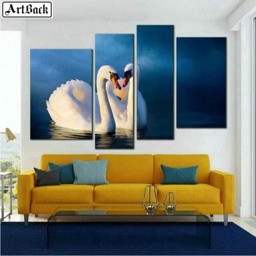 Swan diamond painting cross stitch full square animal home decoration diamond mosaic crafts stickers