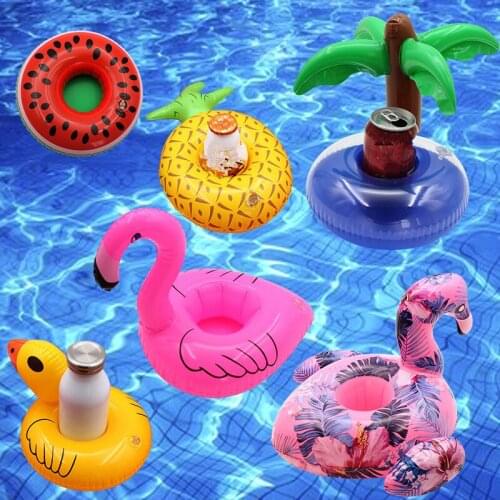 Inflatable Cup Holder Unicorn Flamingo Drink Holder Swimming Pool Float Bathing Pool Toy Party Decoration Bar Coasters
