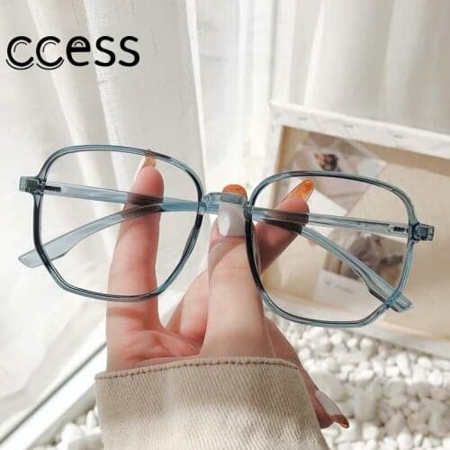 New Trend Black Frame Female Mens Optical Glasses Oversized Square Anti-blue Light Computer Glasses Frame Unisex UV400