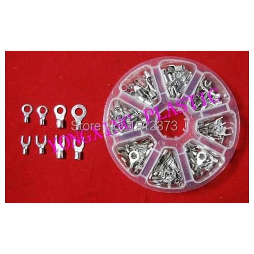 185 piece/lot 8 Size Naked insulating crimp terminal block 22-10AWG (0.75-6mm) square connector cable