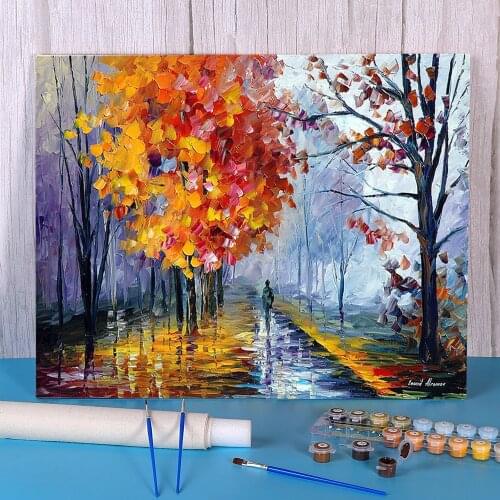 October Fog DIY Paint By Numbers Set Acrylic Paints 50*70 Boards By Numbers Paintings For Children Art
