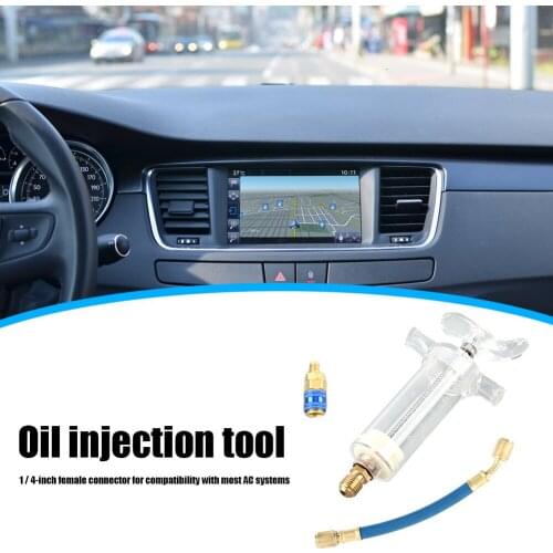 Clear A/C Oil Dye Injector 30ml with Low Side Quick Coupler 1/4 SAE R134 For Air Conditioning / HVAC / Professional Services