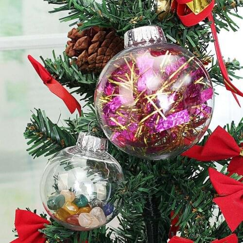 Transparent Christmas Ball Plastic Clear Ball Baubles Christmas Tree Hanging Ornament Home Decor Wedding Party DIY Decorations