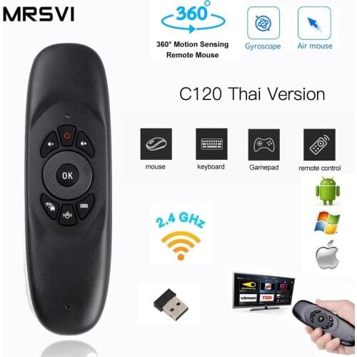 Thai C120 2.4G Gyroscope Air Mouse Mini Wireless Keyboard Portuguese Spanish for Android Smart TV Box PC Mac Remote Control