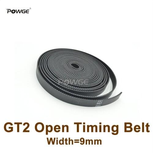 POWGE 2meters GT2 Timing Belt Width=9mm Fit GT2 Pulley GT2-9 Rubber 2GT 9 Open Timing Belt 3D Printer Accessory High Quanlity