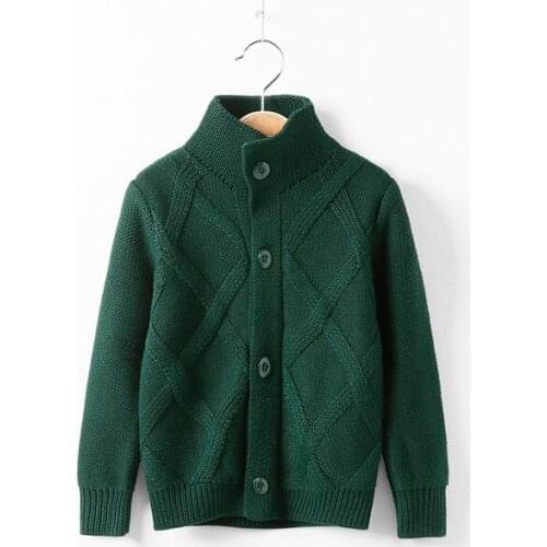 Christmas Boys Coat Warm Sweater Fashion Winter Kids Knitted Jacket Baby Kids Long Sleeve Clothes Children Teenager Red Costume