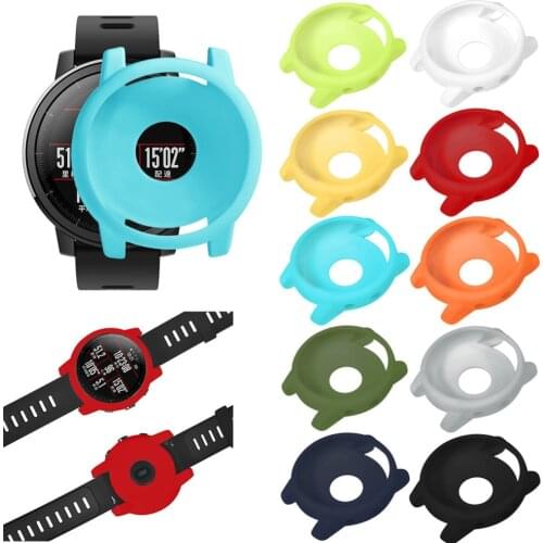 Silicone Protective Case for amazfit 2 stratos smart Watch Frame Protector Shell for Xiaomi Huami For Amazfit 2/2S Stratos Frame