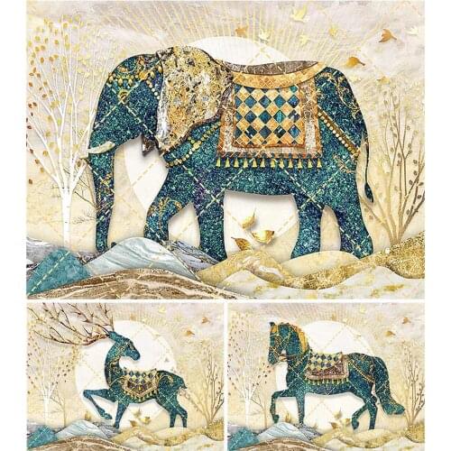 Elephant Elk Horse Diamond Painting Animal Round Full Drill Nouveaute DIY Mosaic Embroidery 5D Cross Stitch Home Decor Gifts