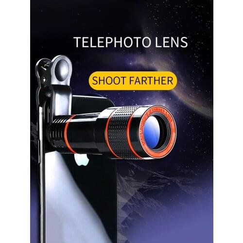 12X Zoom Telephoto Lens HD Monocular Telescope Phone Camera For Most Type Of Phone Hiking Camping Photography
