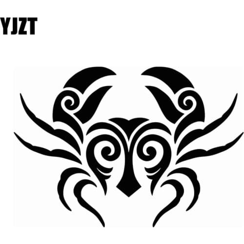 YJZT 14.3*10CM Tribal CRAB Cartoon Fun Vinyl Car-styling Car Stickers Decal Black/Silver Accessories S8-1574