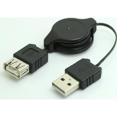 Retractable USB 2.0 Cable 1m Male to Female USB 2.0 A Male to A Female M/F Cord for Laptop