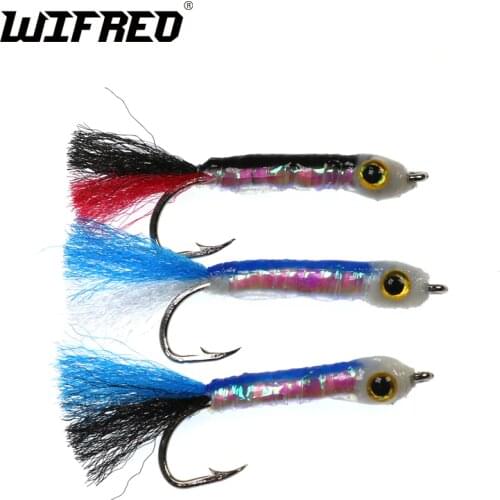 Wifreo 3PCS Size 8# Fly Fishing Lure Fish Bait Sinking Wet Flies for Carp Bass Salmon Fishing Minow