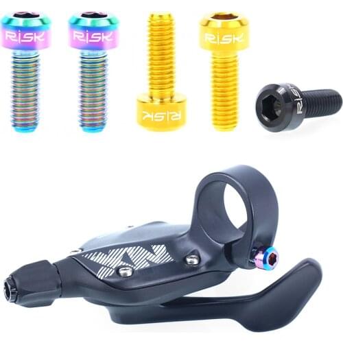 RISK 2PCS m5*14mm Titanium Brake Lever Bolts For MTB Derailleur Lever Screws Fixed Brake Handle Bolt 4 Colors Bicycle Parts