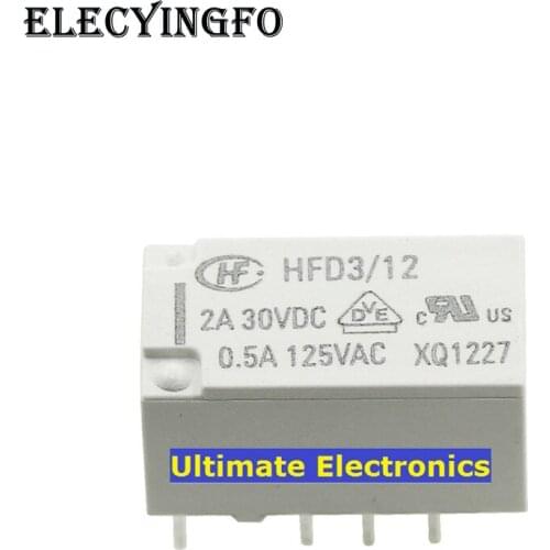 5pcs HFD3/12 HFD3-12V two sets of conversion 8-pin monostable 0.5A125VAC Relays