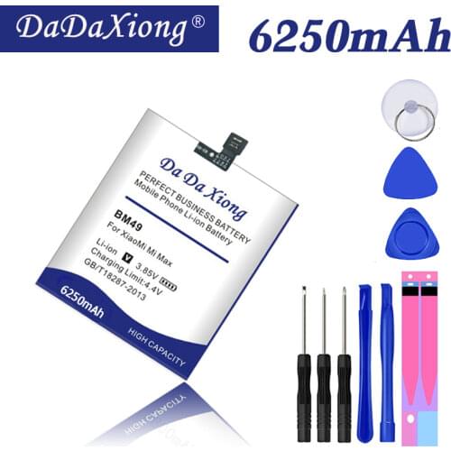 Original Da Da Xiong high capacity 6250mAh BM49 Battery for Xiaomi Mi Max Cell Phone Battery + Gift tools