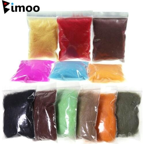 Bimoo 2 bags Fly Tying Hares Ice Dub Rabbit Hair Fiber Nymph Scuds Ice Wing Fiber Thorax Dubbing Material Flash Sparkle Addding