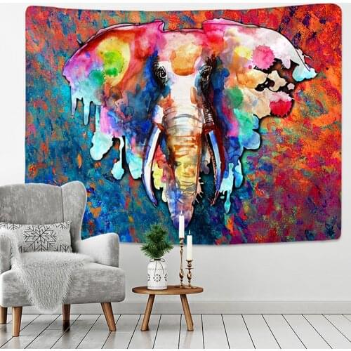 Bohemian Mandala Elephant Tapestry Wall Hanging Sandy Beach Picnic Throw Rug Blanket Camping Tent Travel Sleeping Pad