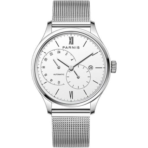 Men automatic watch,mens watches PARNIS man self wind mechanical wristwatch waterproof clock ultrathin relogio top luxury brand