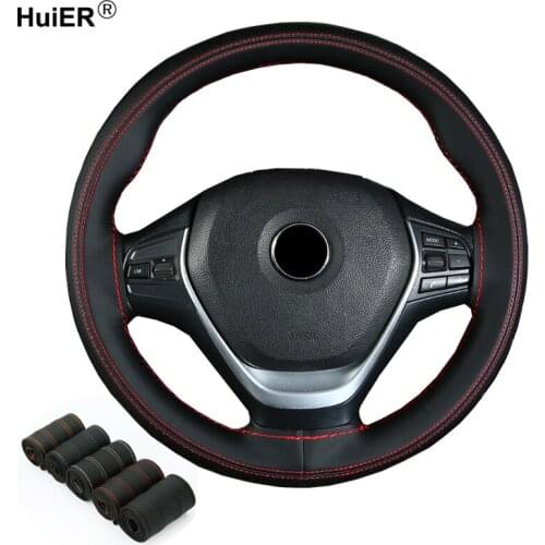 5 Colors Hand Sewing Car Steering Wheel Cover Fashion Sports Wrap Microfiber Leather Braid on the Steering-wheel Volant Funda