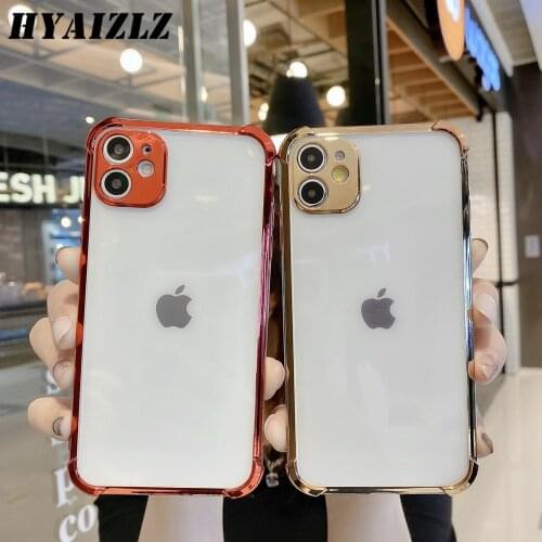 Plating 6D Case for iPhone 11 Pro Max XR X XS Max 7 8 Plus Coque Four-corner Anti-fall Double Color Camera Protection Soft Cover