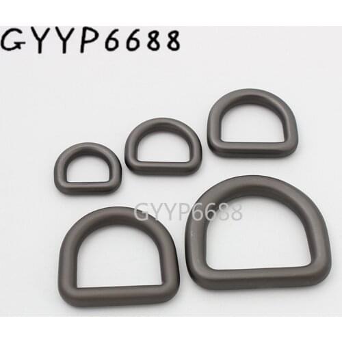 10-100 pieces 5 size 10-13-16-19-24 mm polished die-casting metal matte gun black d rings for woman bag accessory