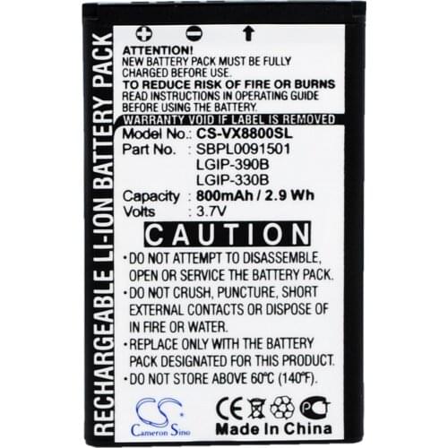 CS 800mAh battery for LG VX8800, VX8800 VENUS LGIP-330B, LGIP-390B, SBPL0091501