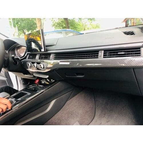 For Audi A5 2017-2019 Left Hand Drive 2PCS Carbon Fiber ABS Car Dashboard Trim Console Panel Molding Cover Car Styling