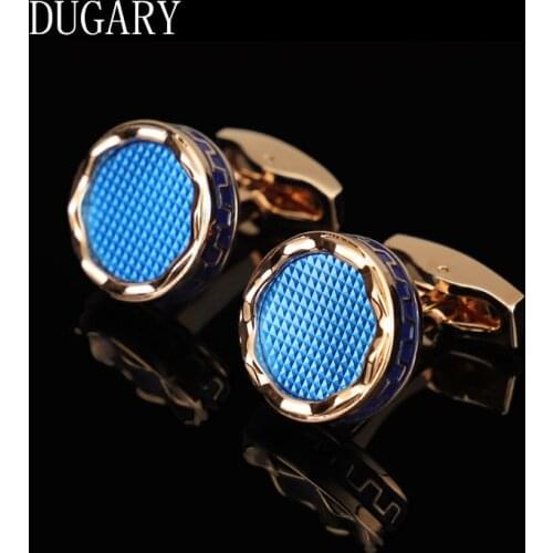 DUGARY Luxury shirt cufflinks for mens Brand cuff buttons cuff links gemelos High Quality round wedding abotoaduras Jewelry