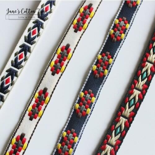 8yards/lot 1cm wide lace embroidery webbing ethinic emboried ribbon in vintage style accessory for bag garment