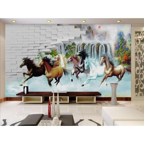Custom 3d photo wall paper Wall horse 3d wallpaper TV background wallpaper the living room sofa backdrop mural