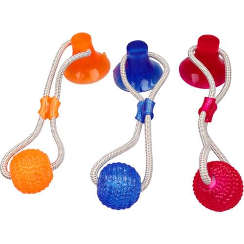 Interactive Fun Pet Toy With Suction Cup Dog Push With Tpr Self-playing Rubber Ball Tooth Cleaning Chewing Iq Treat Puppy Toys